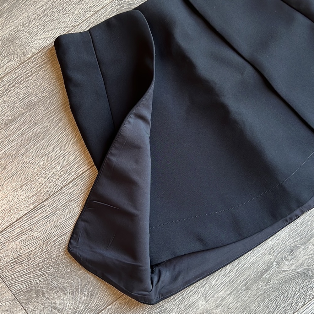 Zara Basic A-Line Front Two Pleats Mini Black Ski… - image 4